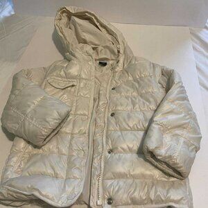 Baby Gap Little Girl Size 5 Puffer Jacket, Cream Color